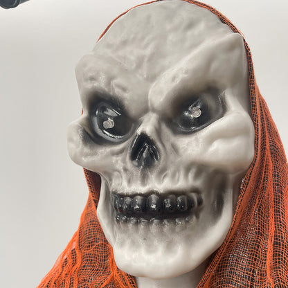 Set of 2 Set of 2 Hanging Skull Ghost Decorations – Creepy Skeleton Ornaments for Halloween Indoor & Outdoor DisplaysHalloween Hanging Skull Skeleton Ghost Ornaments - Haunted Home and Outdoor Decorations