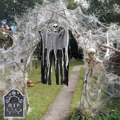 200 Sqft Halloween Spider Web with Fake Spiders – Extra Stretch Cobwebs for Indoor & Outdoor Decorations