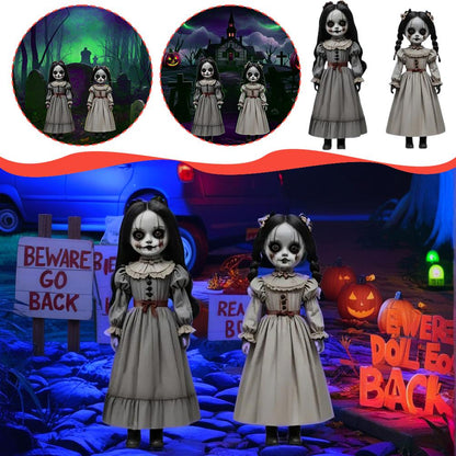 Halloween Ghost Doll Ground Decoration with Voice Control - Large Plug-In Swinging Horror Prop