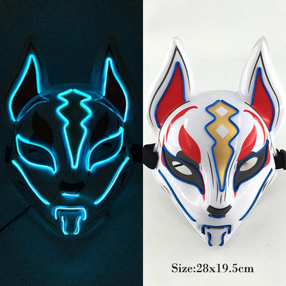 New Arrival LED Luminous Cosplay Anime Mask Neon Light up Fox Mask Halloween Party Mask Carnival Party Led Mask