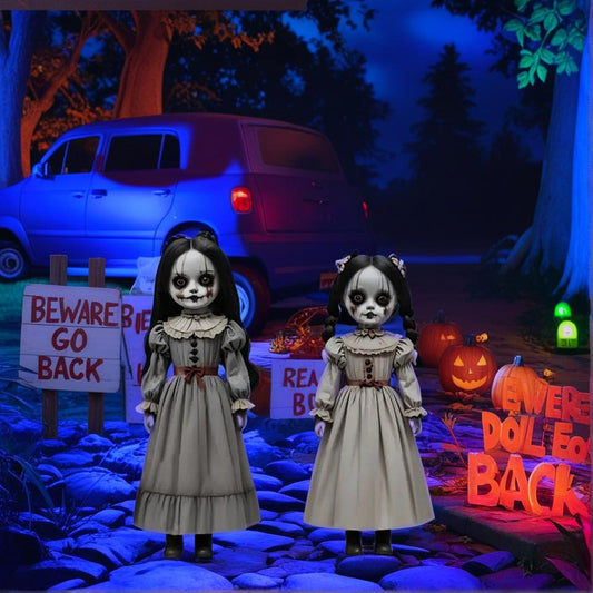 Halloween Ghost Doll Ground Decoration with Voice Control - Large Plug-In Swinging Horror Prop