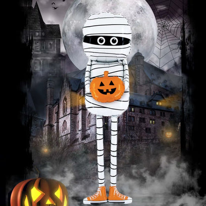 1Pc Huge Halloween Mummy Balloons Halloween Party Indoor Inflatable Giant Standing Ghost Halloween Foil Ballons Party Supplies