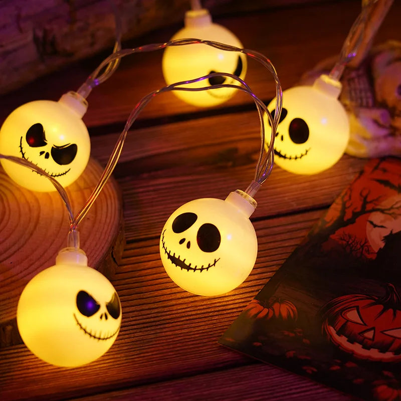 6M 40 LEDS Halloween Ghost String Lights LED Spooky Specter Fairy Lights Ghosts Battery Operated Party Indoor Decor 830