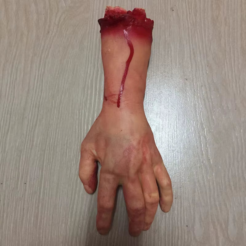 Halloween Horror Props Bloody Hand Haunted House Party Decoration Scary Fake Hand Finger Leg Foot Brain Heart Halloween Supplies