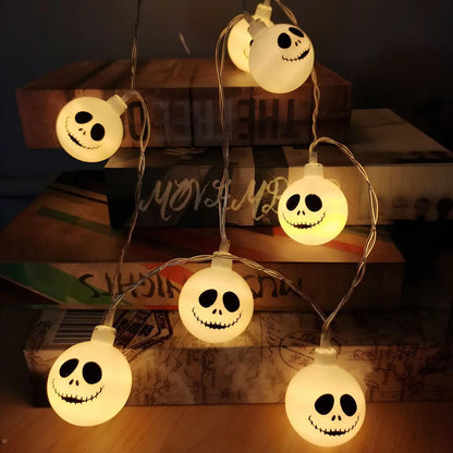 6M 40 LEDS Halloween Ghost String Lights LED Spooky Specter Fairy Lights Ghosts Battery Operated Party Indoor Decor 830