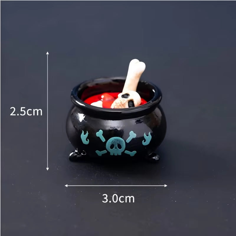 NEW Halloween Miniatures Figure Skull Ghost Decoration Resin Micro Landscape Pumpkin Halloween Party Decoration Home Office Gift