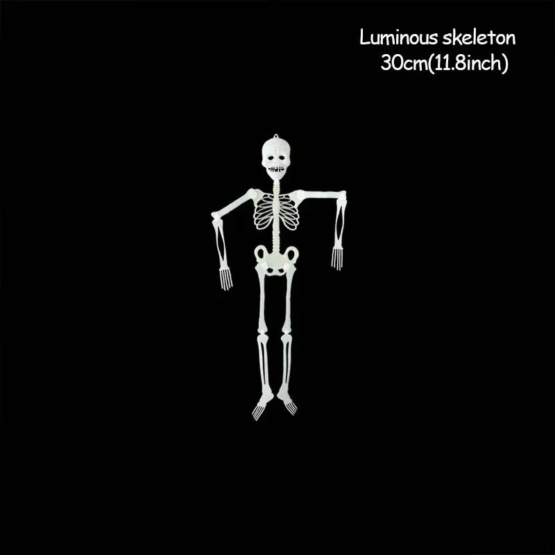 Scary Halloween Decoration Halloween Props Luminous Hanging Decoration Outdoor Party Horror Luminous Movable Skull Skeleton