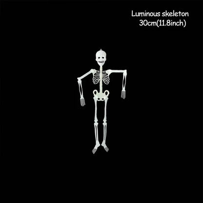 Scary Halloween Decoration Halloween Props Luminous Hanging Decoration Outdoor Party Horror Luminous Movable Skull Skeleton