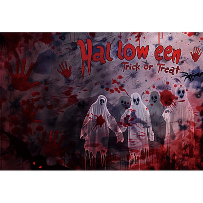 Happy Halloween Photography Backdrop Horror Ghost Trick or Treat Scary Bloody Handprint Kids Portrait Photographic Backgrounds