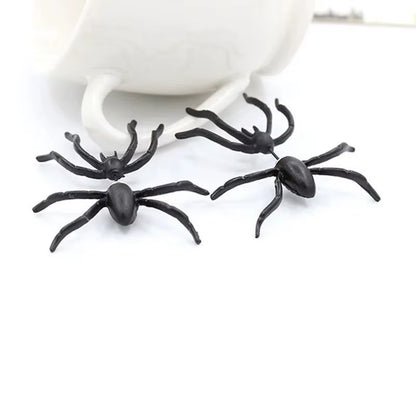 Halloween Party DIY Decoration 3D Horror Personality Black Spider Earrings Jewelry Piercing Earrings Clothing Decoration Supplie