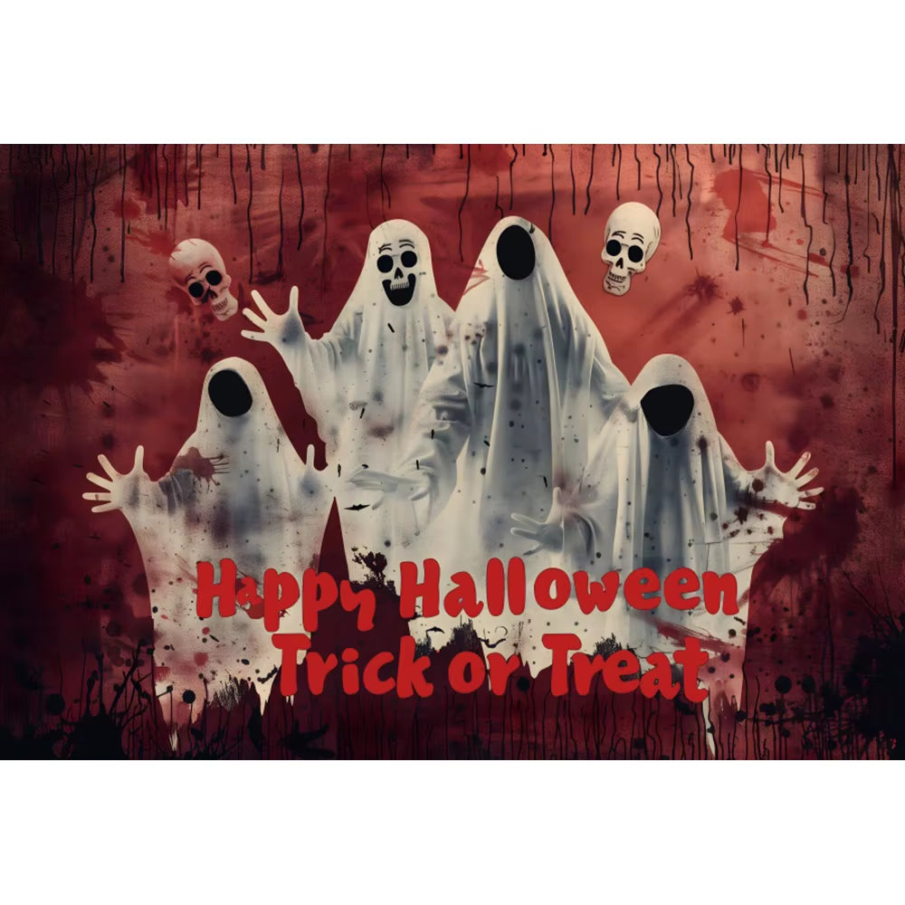 Happy Halloween Photography Backdrop Horror Ghost Trick or Treat Scary Bloody Handprint Kids Portrait Photographic Backgrounds