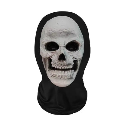Halloween Ghost Face 3D Printed Mask Stretch Mesh Full Face Mask Skull Role Play Headdress Halloween Cosplay Horror Balaclava