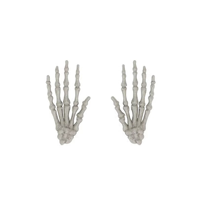 2Pcs Halloween Realistic Life Size Skeleton Hands Plastic Fake Human Hand Bone Zombie Party Terror Scary Props Halloween Decor