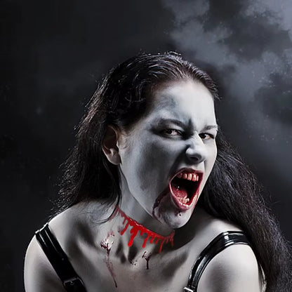 2Pcs Halloween Party Costumes Necklace for Women Funny Joke Blood Choker Necklace Scary Party Favors Decorations for Girls