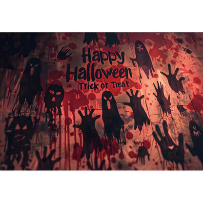 Happy Halloween Photography Backdrop Horror Ghost Trick or Treat Scary Bloody Handprint Kids Portrait Photographic Backgrounds